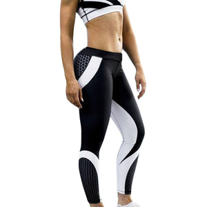 Womens 3D Print Skinny flexible track Workout Gym tights Leggings sports trousers Sweatpants Sportswear Training Pants