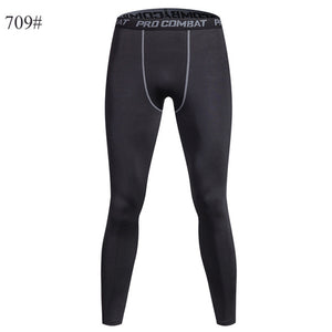 Men's Bodyboulding tights fitness Mens Compression Pants yoga pants running tights male Sports tight trousers pantis anti fatiga