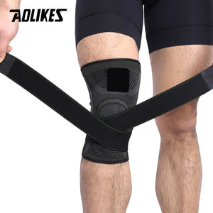 AOLIKES 1PCS 2018 Knee Support Professional Protective Sports Knee Pad Breathable Bandage Knee Brace Basketball Tennis Cycling