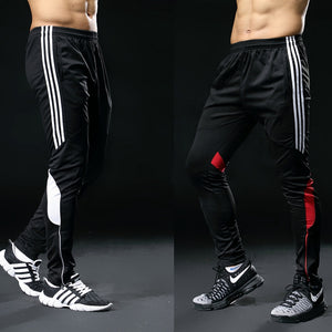 2018 Hot Summer Sports Pants For Men Fitness Gym Football Leggings Thin Running Soccer Training Long Pants Futbol Trouser White