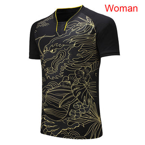 Free Printing CHINA Dragon Team table tennis shirt Men / Women, pingpong sports shirt , Quick Dry table tennis Trainning Shirts